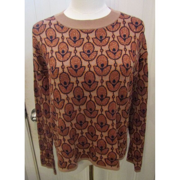 DX Collection Pantsuit Retro Sweater Top Flare Pants Metallic Made In Italy M - Picture 3 of 10